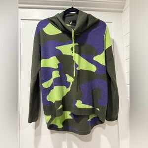 Pure Amici Cashmere Camouflage Cowl Neck Sweater
